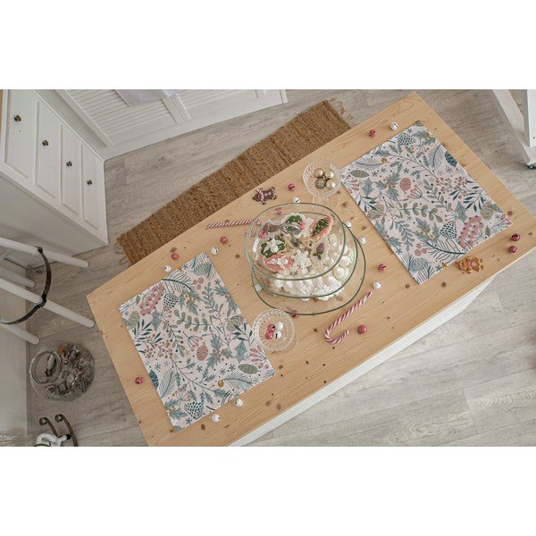 Коледни подложки от плат в комплект от 2 подложки 45x35 cm Pastel Christmas - Butter Kings-image-1