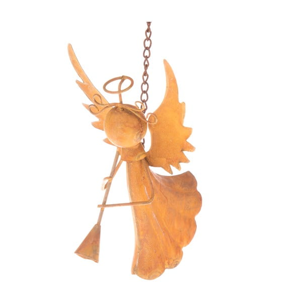 Висящ оранжев метален ангел, височина 10,5 cm - Dakls