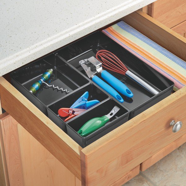 Černý organizér do šuplíku InterDesign Linus Grand, 30,5 x 30,5 cm-image-1