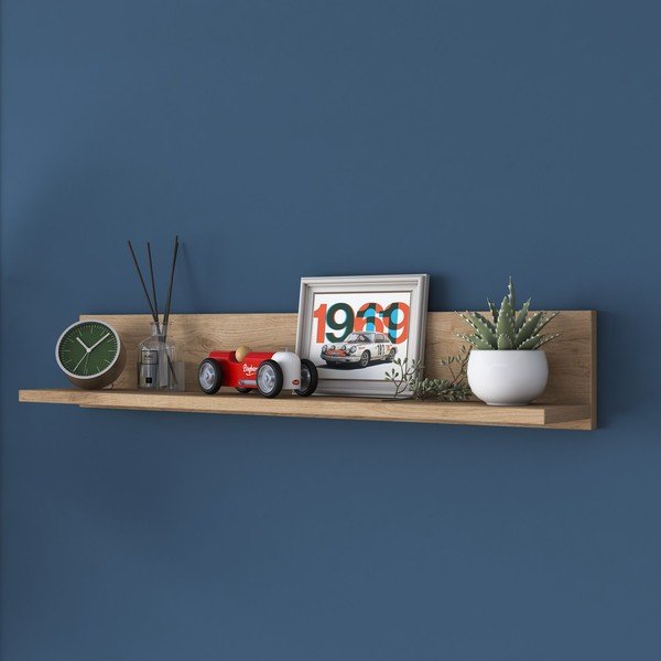 Рафтове с декор от орех в естествен цвят Petra - Kalune Design-image-4