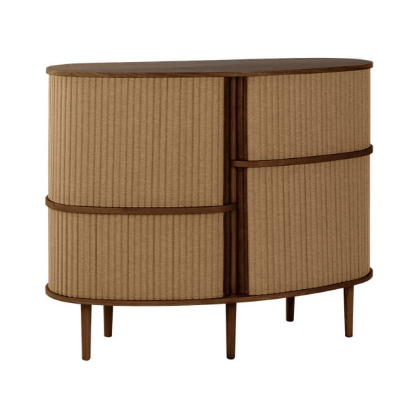 Шкафче от дъбов декор с плъзгащи се врати в кафяв и светлокафяв цвят 120x100x50 cm Audacious – UMAGE-image-2