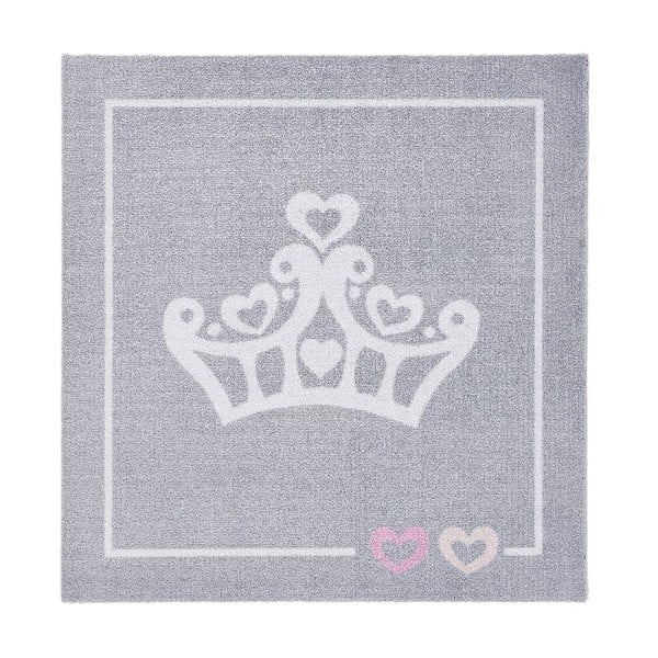 Dětský šedý koberec Zala Living Crown, 100 x 100 cm