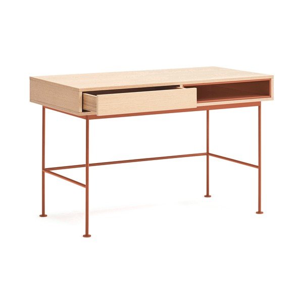 Работна маса с дъбов плот 60x120 cm Yoko – Teulat-image-3