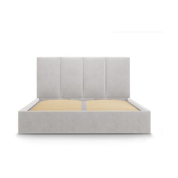 Светлосиво кадифено двойно легло , 160 x 200 cm Juniper - Mazzini Beds-image-2