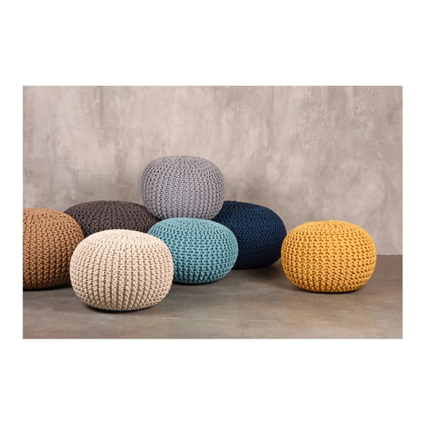 Кремав плетен пуф Плетено XL - LABEL51-image-2