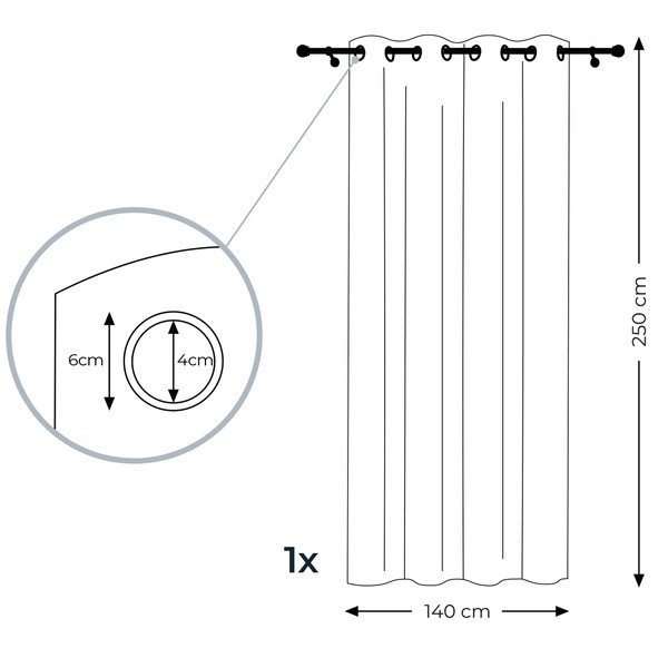 Бяло и кафяво перде Irvelette Eyelets, 140 x 250 cm Irvette Eyelets - AmeliaHome-image-3
