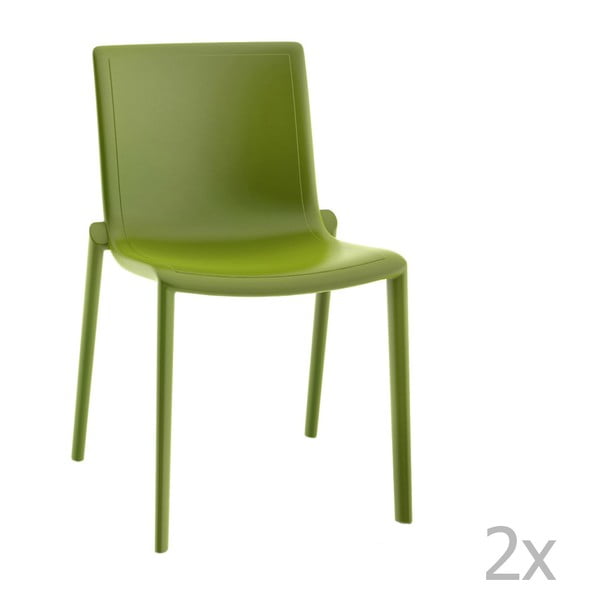 Sada 2 zelených zahradních židlí Resol Kat