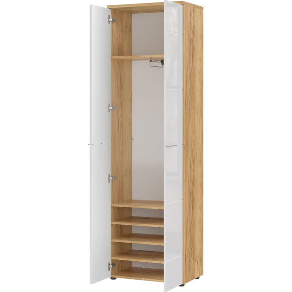 Дъбов гардероб в бял\естествен цвят 60x198 cm Aledo - Germania-image-3