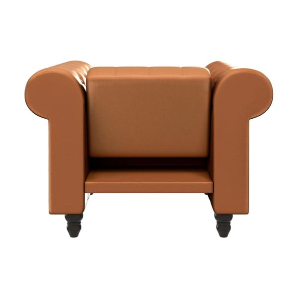 Кафяво кресло честърфийлд от изкуствена кожа Felix – Støraa-image-4