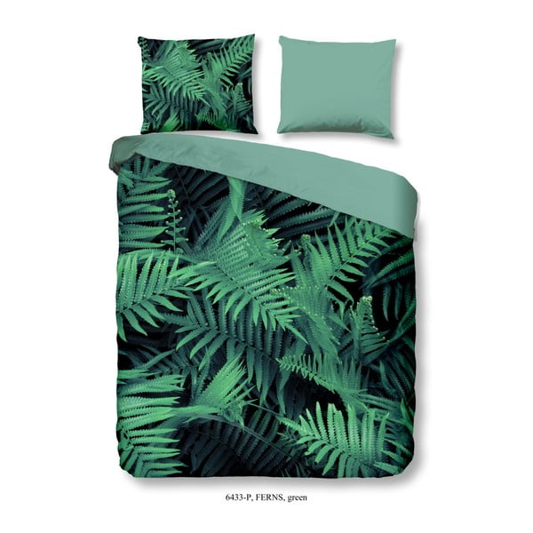 Памучен чаршаф за двойно легло Muller Textiels Ferns, 200 x 240 cm - Good Morning