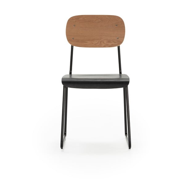 Трапезни столове в комплект от 2 бр. от декор от ясен в черен и естествен цвят Aira – Marckeric-image-2