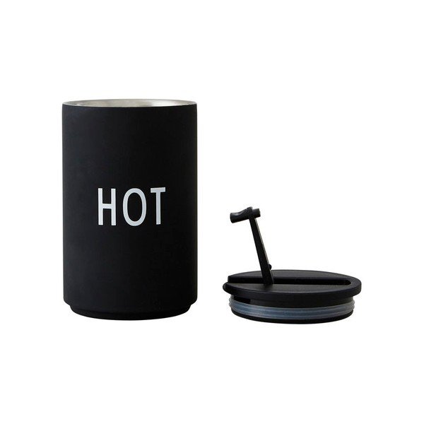 Черна термочаша 350 ml Hot – Design Letters-image-2