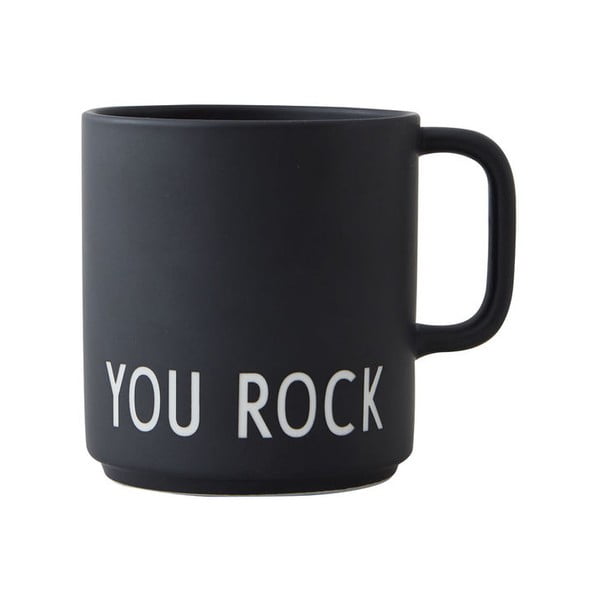 Черна порцеланова чаша 250 ml You Rock - Design Letters