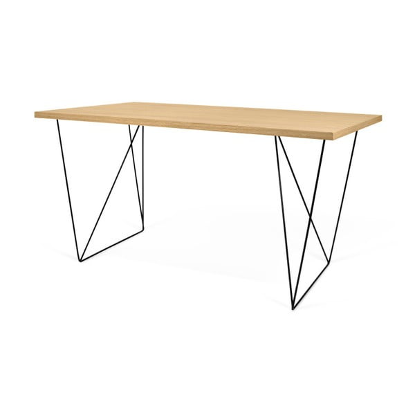 Работно бюро в декор от дъбово дърво с черни крака , 140 x 75 cm Flow - TemaHome-image-4