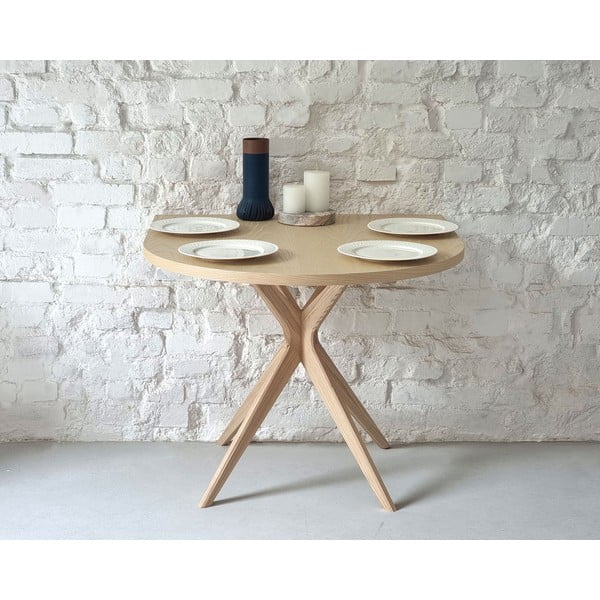 Трапезна маса от масивен ясен 90x90 cm Jubi – Ragaba-image-2