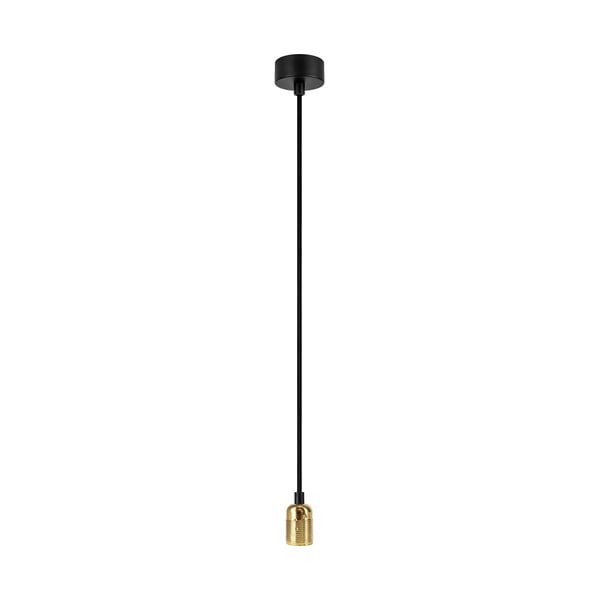 Черна висяща лампа без абажур с цокъл в златист цвят Uno - Sotto Luce
