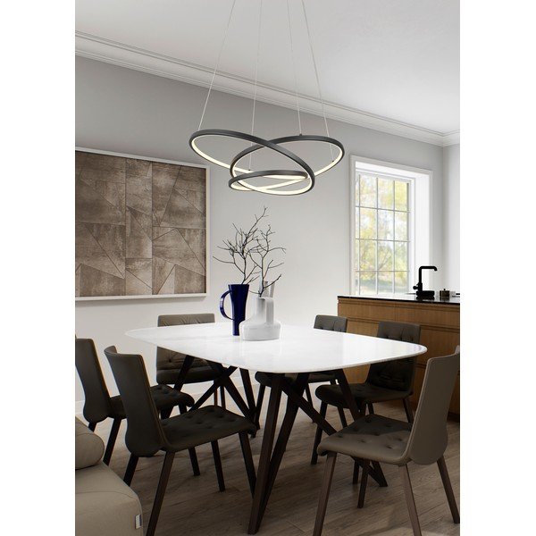 Матово черно LED затъмняващо се висящо осветително тяло Darvin – Trio-image-1