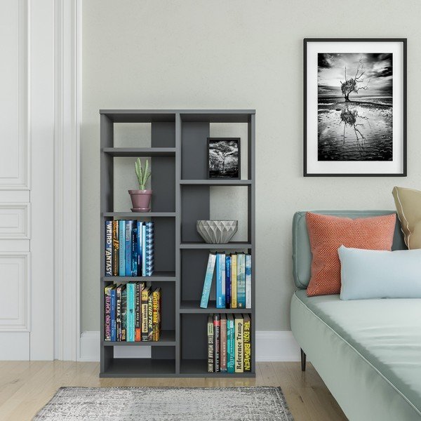 Антрацитна библиотека  72x124 cm Keota - Kalune Design-image-1