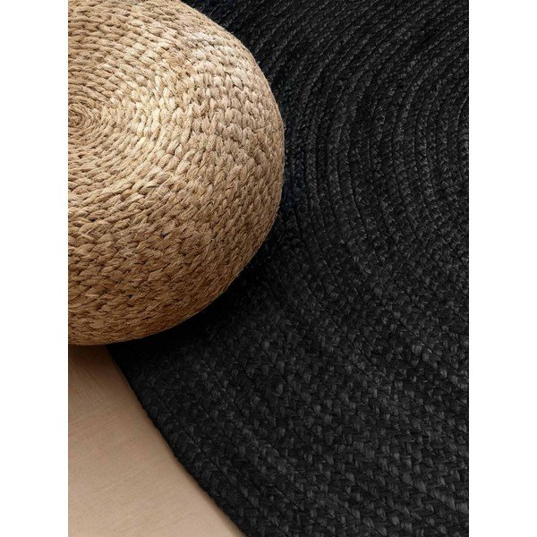 Черен двустранен ръчно изработен ютен килим 160x230 cm Braided – Hanse Home-image-2