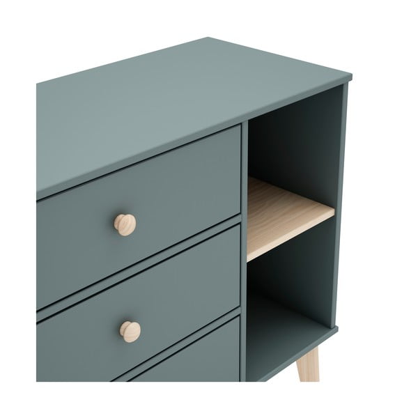 Детски скрин сиво-зелен 90x81x40 cm Esteban – Marckeric-image-1