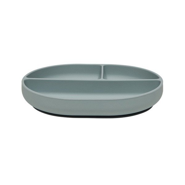Сиво-синя силиконова детска чиния 17x21,5 cm Enkei – OYOY Mini
