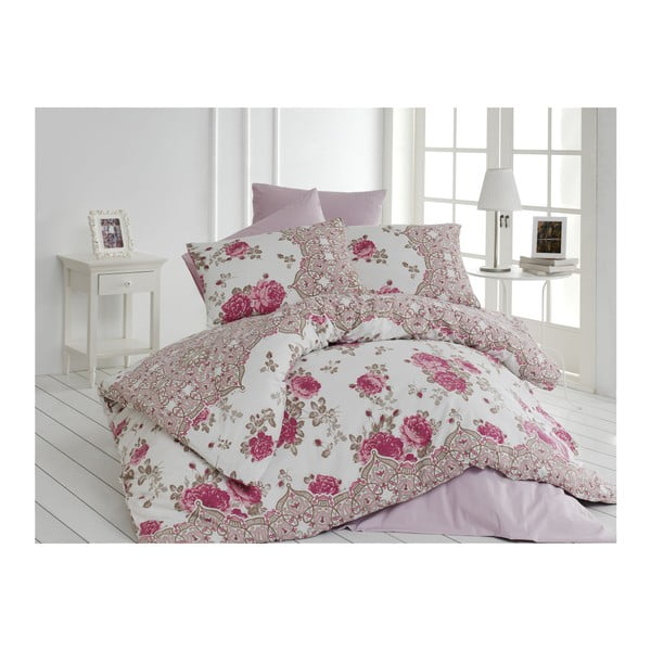 Спално бельо с чаршаф за единично легло Rosy , 160 x 220 cm - Unknown