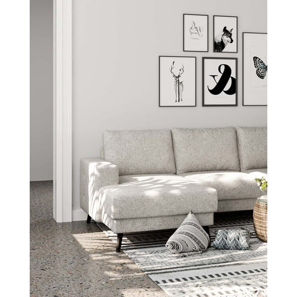 Кремав ъглов диван (десен ъгъл) Fynn - Ghado-image-1