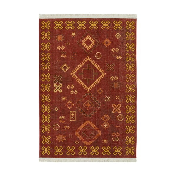 Червен килим с рециклиран памук , 120 x 170 cm Sarobi - Nouristan