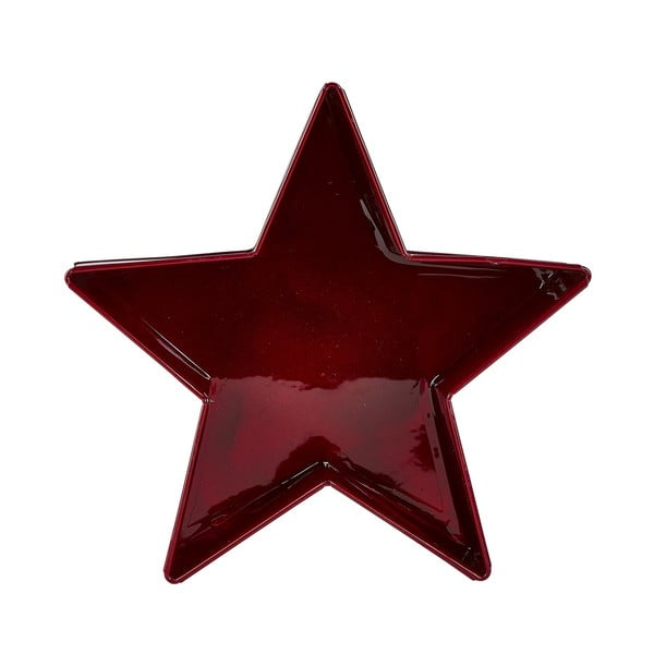 Червен поднос за сервиране във формата на звезда, 19 cm - KJ Collection