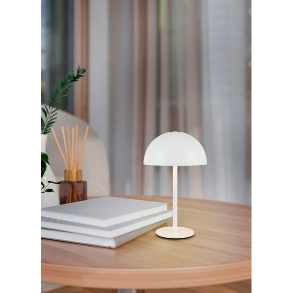 LED настолна лампа в матово бял цвят с метален абажур (височина 21 cm) Munoz – Trio-image-1