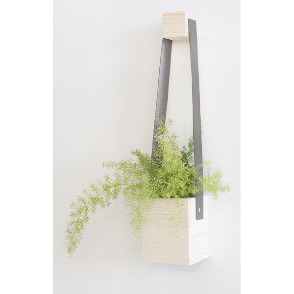 Сива саксия от елхово дърво Colgante, 17 x 62 cm - Surdic-image-1