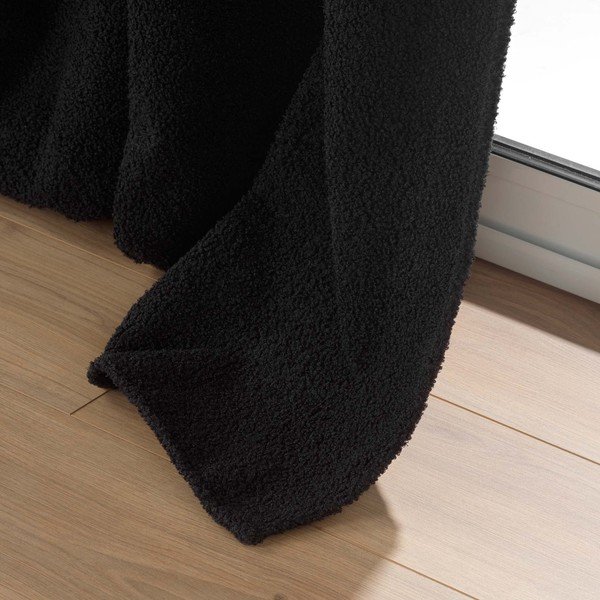 Черна завеса от букле 140x240 cm Wooly – douceur d'intérieur-image-4