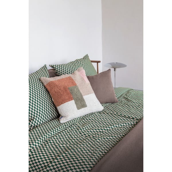 Зелено/бежово единично  спално бельо от памучен сатен 140x200 cm Mini – Mette Ditmer Denmark-image-2