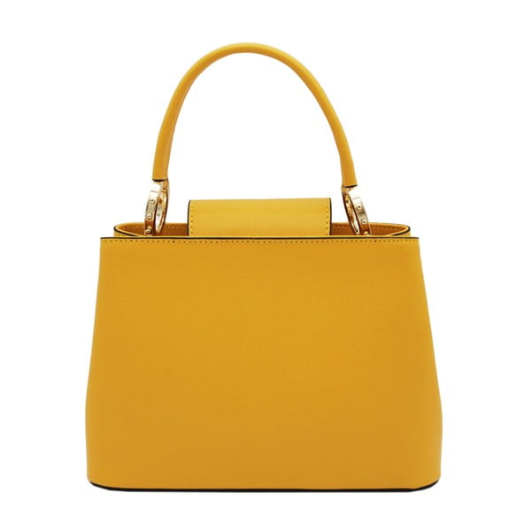 Жълта чанта от естествена кожа Milleo - Andrea Cardone