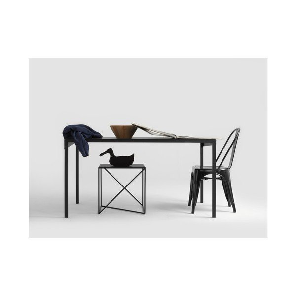 Черна метална маса за хранене , 140 x 80 cm Obroos - CustomForm-image-1
