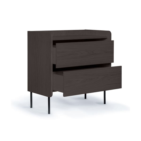 Черен висок скрин от дъб 80x82 cm Wrap - Bonami Selection-image-3