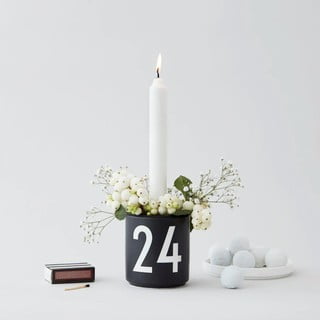Черен порцеланов свещник - Design Letters
