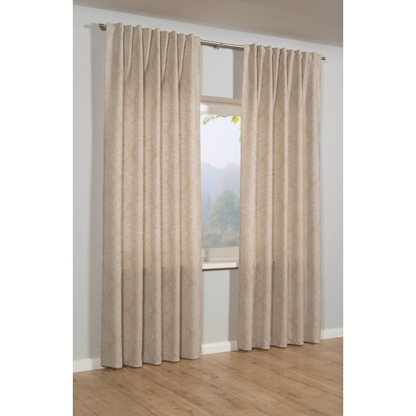 Бежова затъмняваща термо завеса от жакард 140x245 cm Ornament – Sehlbach-image-1