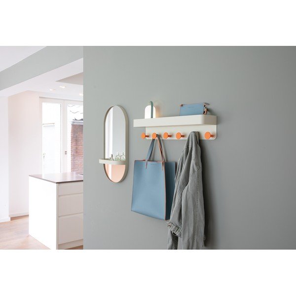 Оранжево стенно огледало с рафт Taupe - Remember-image-3