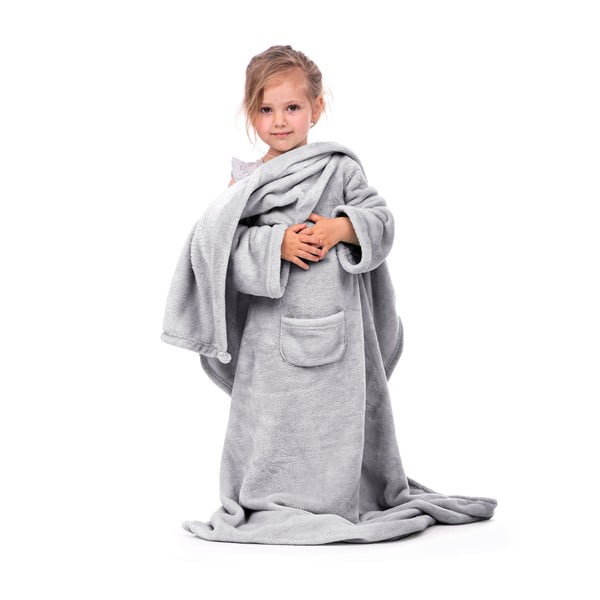 Сиво детско одеяло с ръкави Lazykids Lazy Kids - DecoKing-image-2