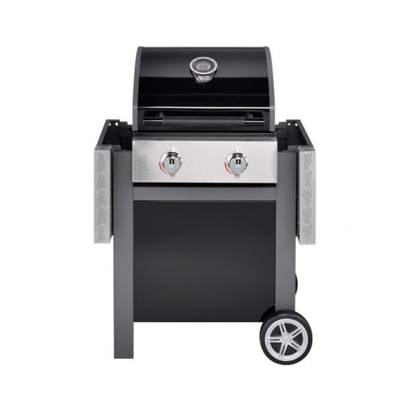 Černý plynový gril se 2 samostatně ovladatelnými hořáky a teploměrem Jamie Oliver BBQ-image-4
