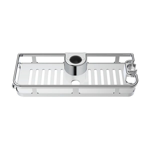 Самоносеща пластмасова етажерка за баня в лъскаво сребристо Libertà - Wenko-image-1