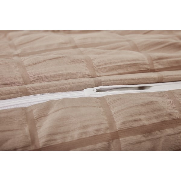 Кафяво крепово спално бельо за единично легло 140x200 cm Naomi – My House-image-2