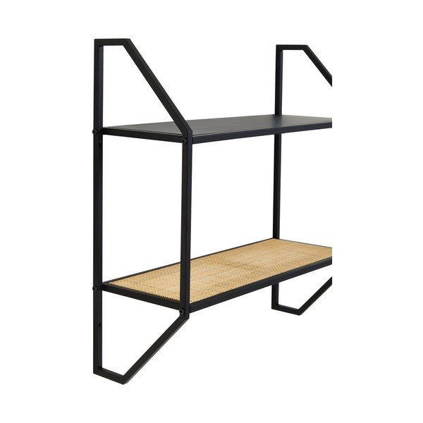 Черен/в естествен цвят на няколко нива метален стенен рафт 61 cm Depok – Premier Housewares-image-3