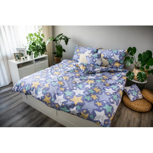 Лилаво памучно спално бельо , 140 x 200 cm Stars - Cotton House