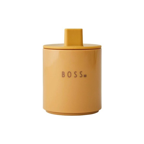 Горчичножълта детска чаша Boss Mini - Design Letters-image-1