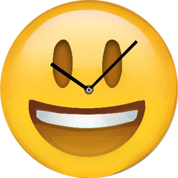 Стъклен часовник с усмивка, 30 см - Postershop