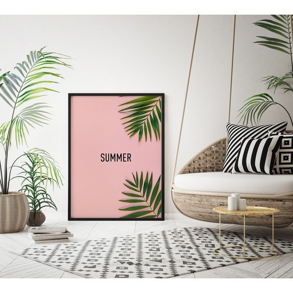Плакат за стена в рамка PINK/SUMMER, 70 x 100 cm Pink Summer - DecoKing-image-2