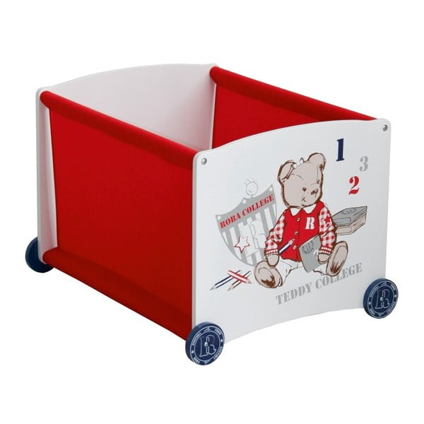 Červený úložný box na hračky Roba Dolls Teddy