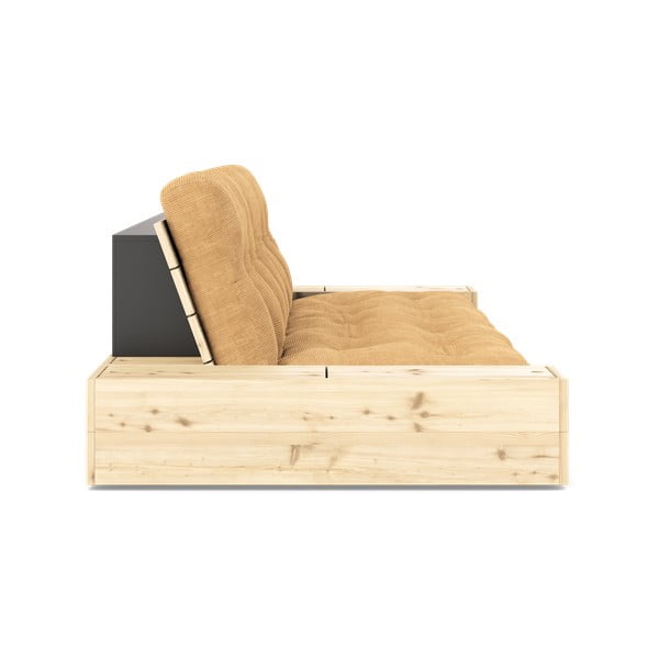 Разтегателен диван от велур в светлокафяво/горчица 244 cm Base – Karup Design-image-3